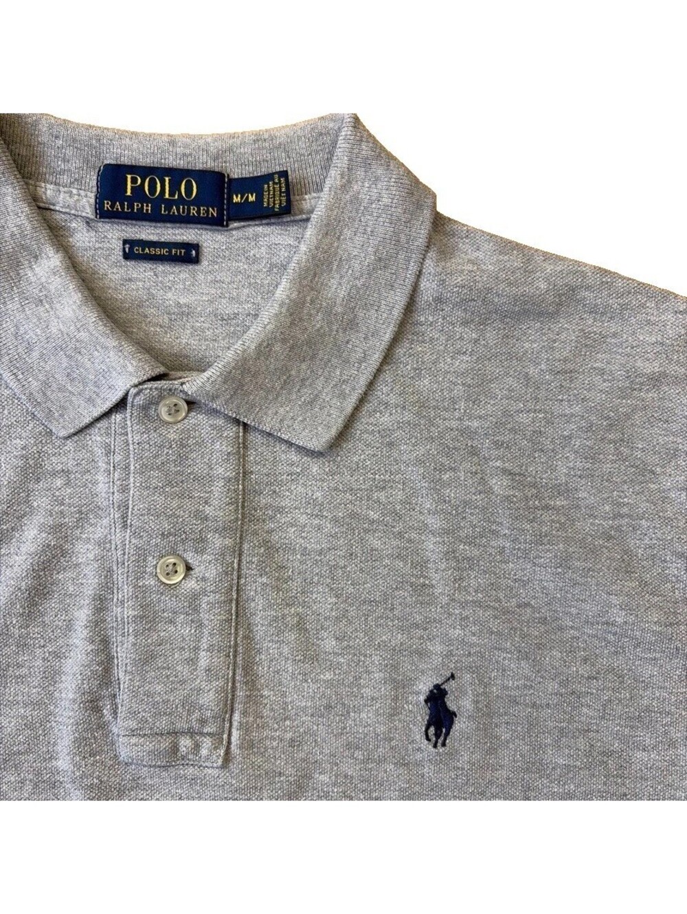 Polo Ralph Lauren Polo Shirt Adult Medium Gray Flesh Pony